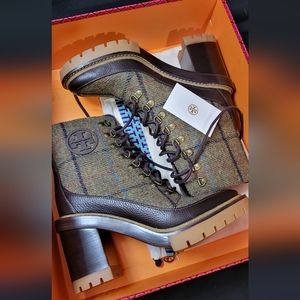 Tory Burch Miller Lug Plaid Bootie